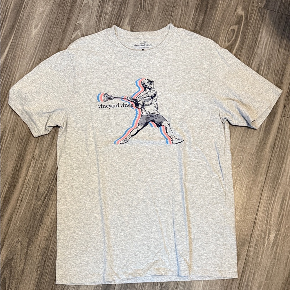 Vineyard Vines Light Gray Lacrosse Graphic Tee